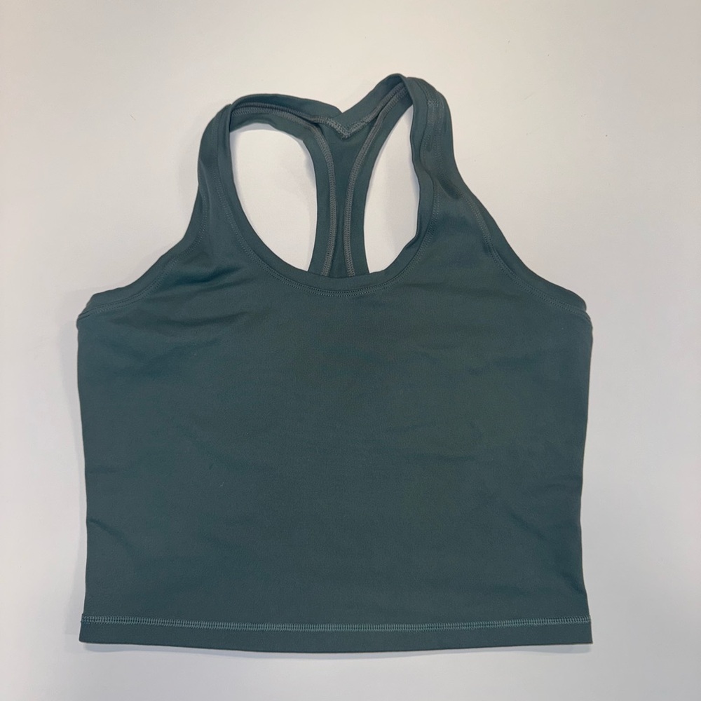 Teal Racerback Workout Crop Top